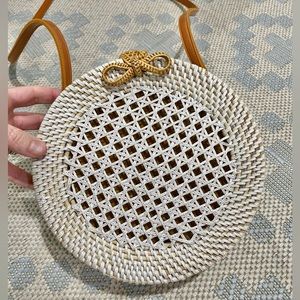 Anthropologie Rattan Circle bag